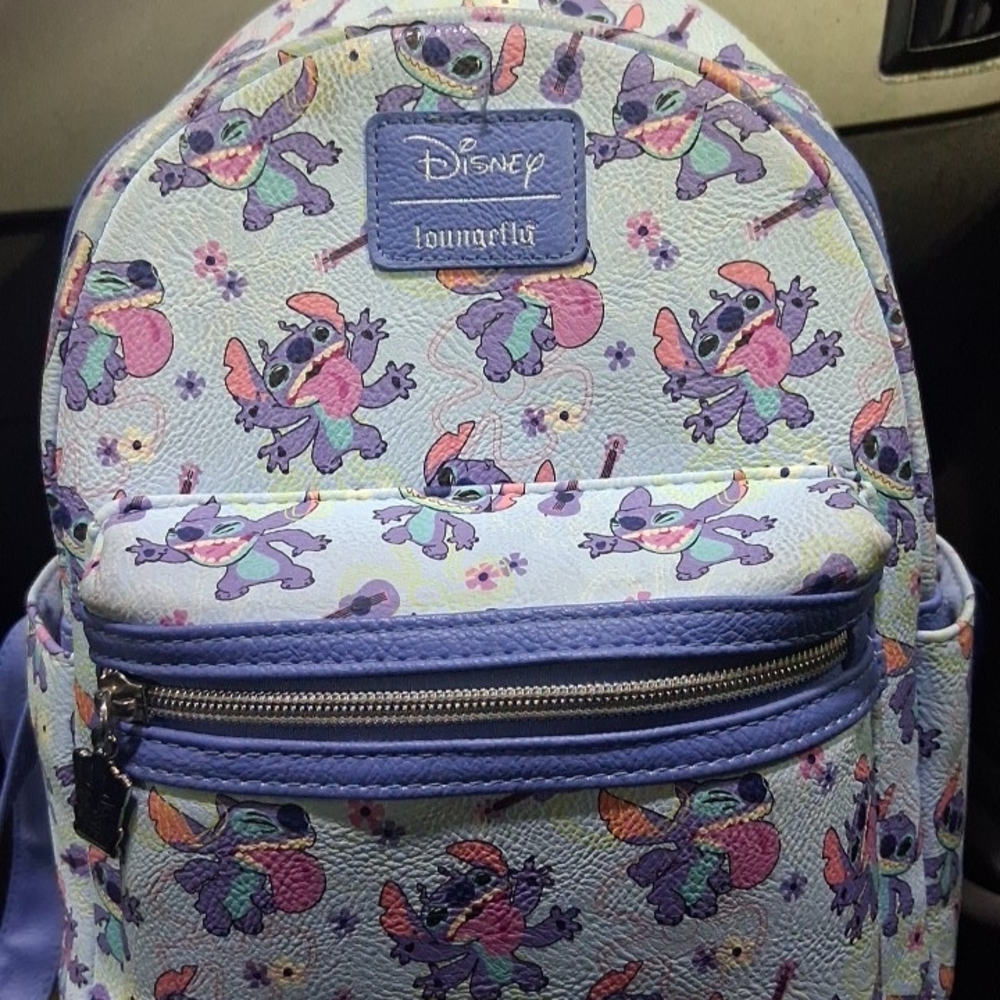 Loungefly Disney Stitch Kids Backpack - Blue and Purple
